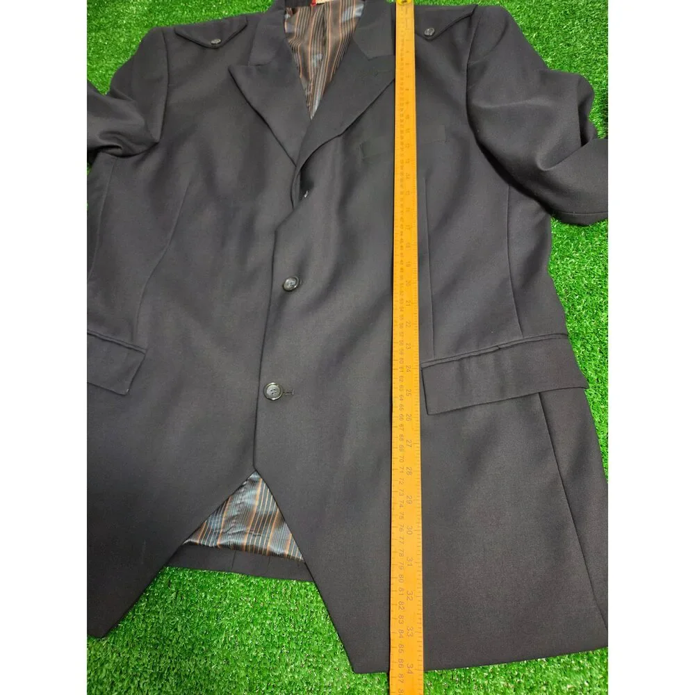 Caravelli Fusion Men's Navy Blue Blazer Sport Coat Jacket Size 46R Henry 3B Epa